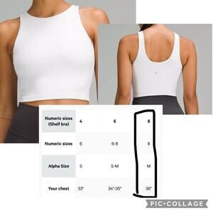 Lululemon Charuranga Sz 8 White Mesh Zip Built In Bra Top Racer Strap Top $68